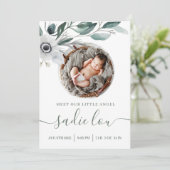 Pasgeboren geboorte Stats Foto Aankondiging Kaarte (Staand voorkant)