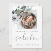 Pasgeboren geboorte Stats Foto Aankondiging Kaarte (Voorkant)