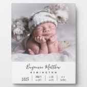Pasgeboren geboorte Stats Foto Plaque Fotoplaat (Voorkant)