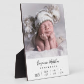 Pasgeboren geboorte Stats Foto Plaque Fotoplaat (Zijkant)