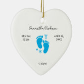 Pasgeboren Geboorte Stats Nursery Baby Feet Keepsa Keramisch Ornament (Rechts)