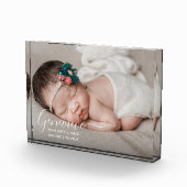 Pasgeboren geboorte Stats Photo Block Fotoblokken (Rechts)