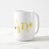 Pasgeboren Gele Droom Papa Tekst Graphic Koffiemok (Voorkant rechts)