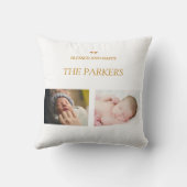 Pasgeboren HELLO-typografie fotokollage kinderkame Kussen (Achterkant)