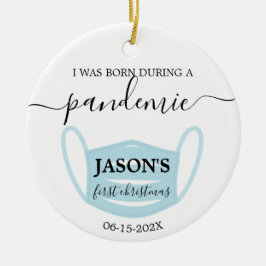 Pasgeboren in pandemie met foto-ornament keramisch ornament