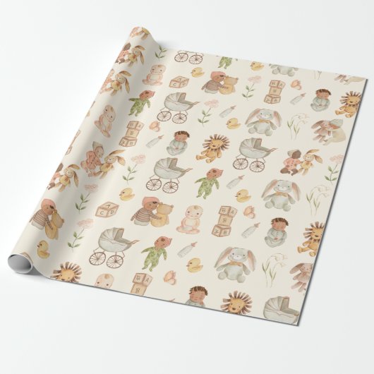 Pasgeboren Internationale Baby Cadeaupapier (Uitgerold)