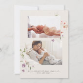 Pasgeboren Ivoor Wildflower Foto Collage Meisje Ge Aankondiging (Achterkant)