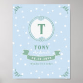 Pasgeboren jongen gepersonaliseerd baby keepsakes  poster (Voorkant)