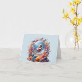 Pasgeboren jongen in Bubble Kaart (Gele Bloem)