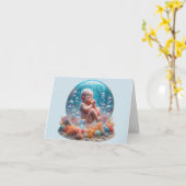 Pasgeboren jongen in Bubble Kaart (Gele Bloem)