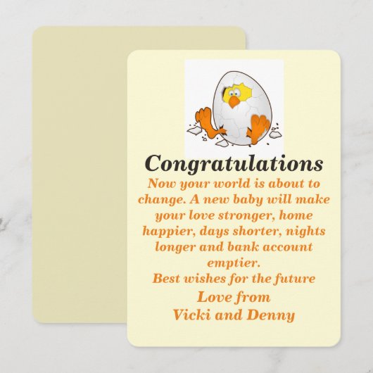 Pasgeboren kaart. aankondiging (Voorkant / Achterkant)