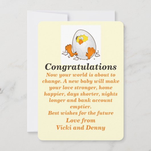 Pasgeboren kaart. aankondiging (Voorkant)