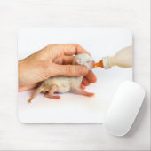 Pasgeboren kitten wordt gevoed met melkfles.JPG Muismat (Met muis)