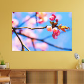 Pasgeboren Kurenai Sakura Bloemen En De Blauwe Luc Canvas Afdruk (Insitu (Woonkamer))