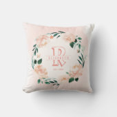 Pasgeboren meisje gepersonaliseerde baby keepsakes kussen (Voorkant)