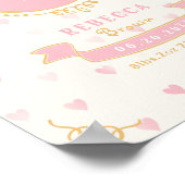 Pasgeboren meisje gepersonaliseerde baby keepsakes poster (Hoek)