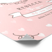 Pasgeboren meisje gepersonaliseerde baby keepsakes poster (Hoek)
