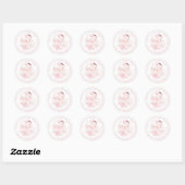Pasgeboren meisje met handtekening roze Baby showe Ronde Sticker (Vel)