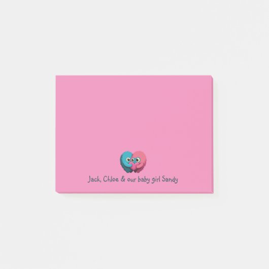 Pasgeboren Monster Ouders Post-it® Notes (Voorkant)