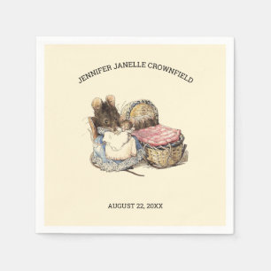 Pasgeboren muis en moeder Baby shower Servet