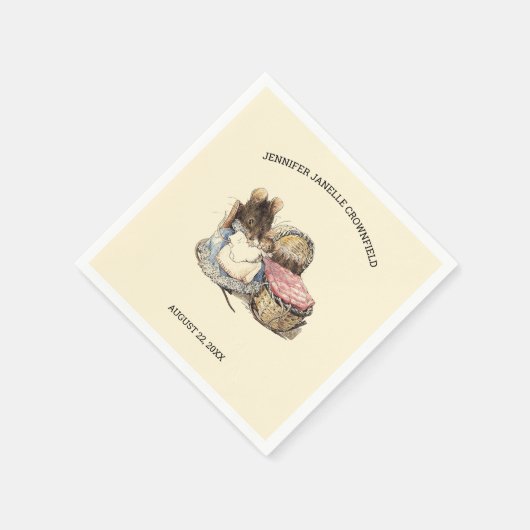 Pasgeboren muis en moeder Baby shower Servet (Hoek)