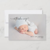 Pasgeboren Roze Baby Meisje Foto met statistieken Notitiekaartje (Voorkant)