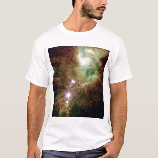 Pasgeboren sterren in het kerstboomcluster t-shirt (Voorkant)