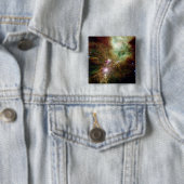 Pasgeboren sterren in het kerstboomcluster vierkante button 5,1 cm (In situ)