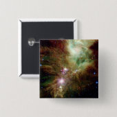 Pasgeboren sterren in het kerstboomcluster vierkante button 5,1 cm (Voorkant /achterkant)