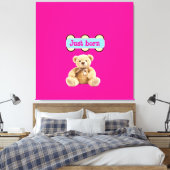 Pasgeboren Teddybeerontwerp Canvas Afdruk (Insitu (Slaapkamer))