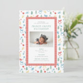 Pasgeboren vakantiefoto kleurrijk feestdagenkaart (Staand voorkant)