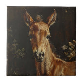 Pasgeboren veulen schilderij tegeltje (Voorkant)