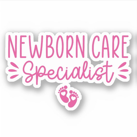 Pasgeboren zorgspecialist, Baby zorgspecialist Sticker (Voorkant)
