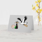 Pasgeborene bevalling door ooievaar kaart (Gele Bloem)