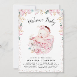 Pasgeborene Bloemen Welkom Baby Kaart