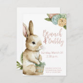 Pasgeborene Brunch & Bubble Uitnodigingspastel Kon Kaart (Voorkant / Achterkant)