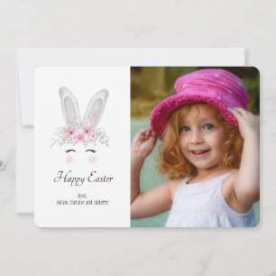 Pasgeborene Bunny Ears-fotokaart Feestdagenkaart