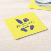 Pasgeborene Happy Paasblauw en geel Kartonnen Onderzetters (Schuin)