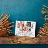 Pasgeborene Twin Baby Stats Foto Collage Monogram Fotoplaat (Zijkant)