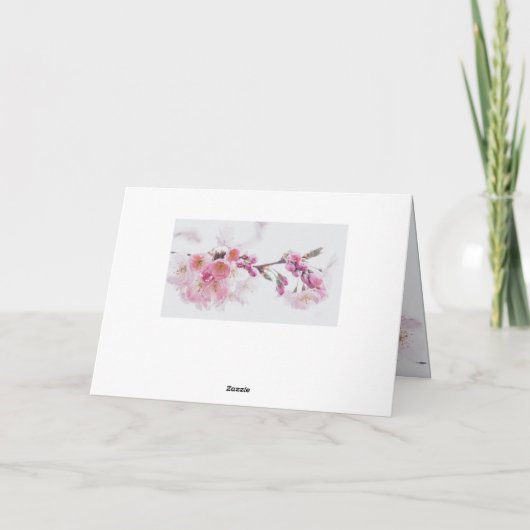 Pasgeborenen Bijbel Verse Roze Cherry Blossom Feestdagen Kaart (Achterkant)