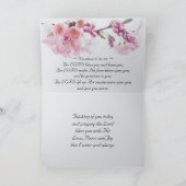 Pasgeborenen Bijbel Verse Roze Cherry Blossom Feestdagen Kaart (Binnen)