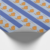 Pasgeborenen en kippen blauw cadeaupapier (Hoek)