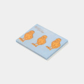 Pasgeborenen en kippen blauw post-it® notes (Schuin)