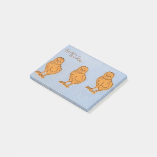 Pasgeborenen en kippen blauw post-it® notes (Schuin)