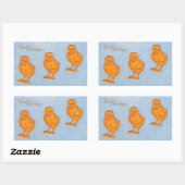 Pasgeborenen en kippen blauw rechthoekige sticker (Vel)