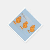 Pasgeborenen en kippen blauw servetten (Hoek)