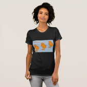 Pasgeborenen en kippen blauw t-shirt (Voorkant volledig)