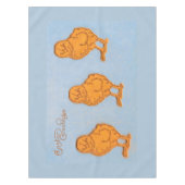 Pasgeborenen en kippen blauw tafelkleed (Voorkant)