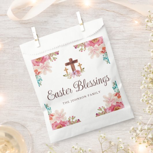 Pasgeborenen met Floral Cross Bedankzakje (Geknipt)