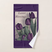 Pasgeborenen met Tulpbloemen in Paars Bad Handdoek (Handdoek)